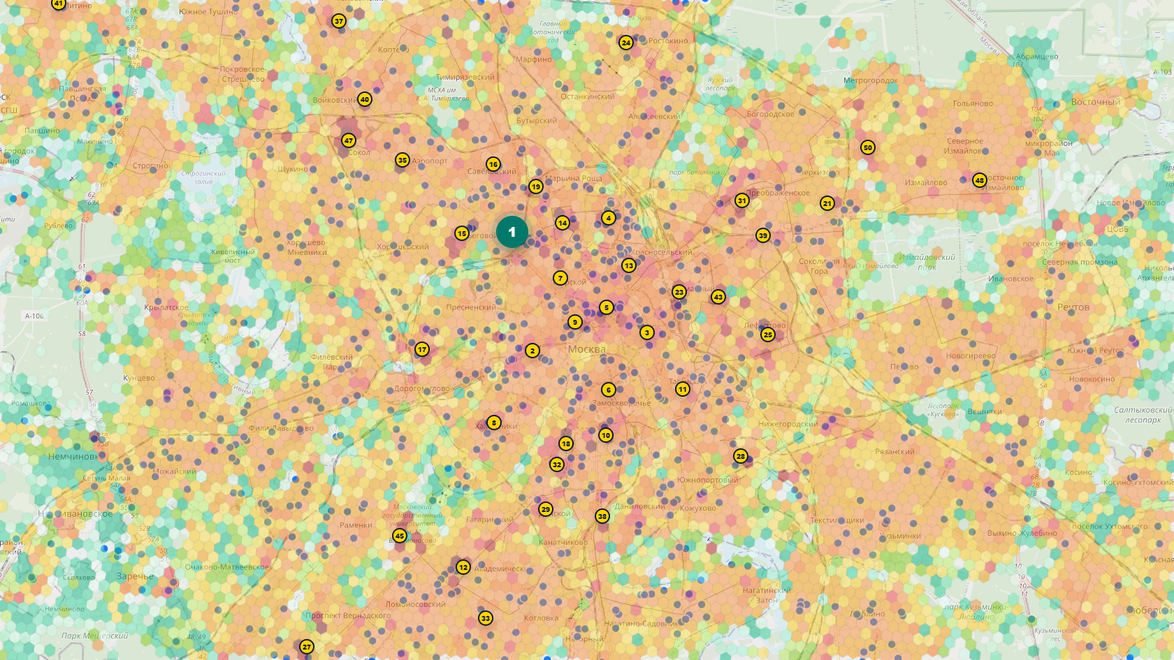 Карта спроса Москвы